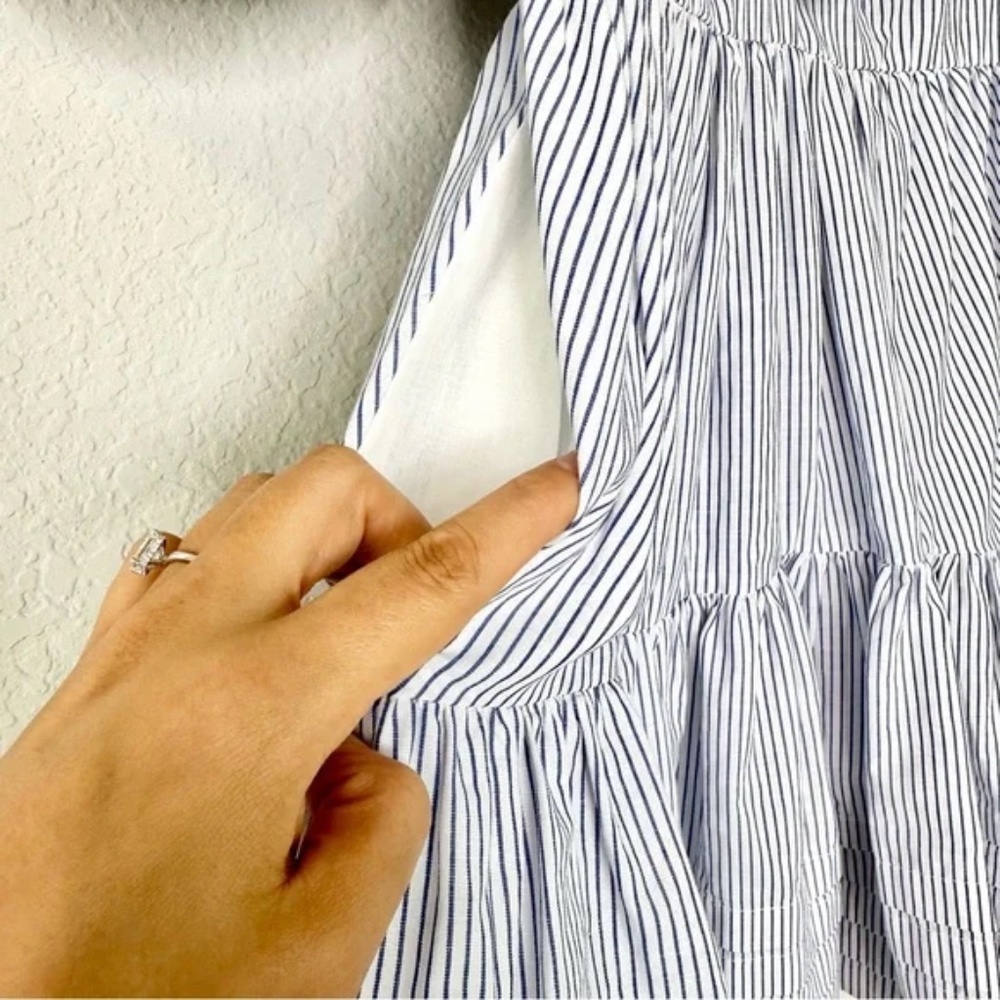 Saylor Zerina Striped Linen Blend A Line Mini Dress - Picture 15 of 17